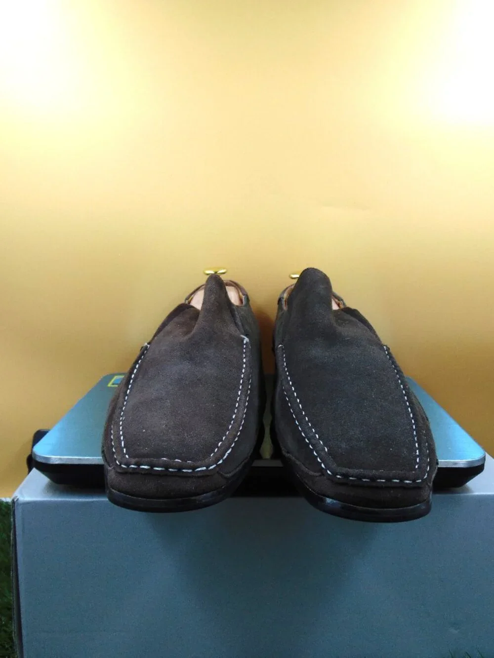 Umberto Pellegrini Dark Brown Suede Loafers Mens Size 12 Made in Italy